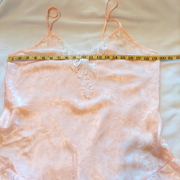 Saks Fifth Avenue Vintage Nightie Babydoll Chimese Lace Trim Flirty L Peach - Picture 9 of 10